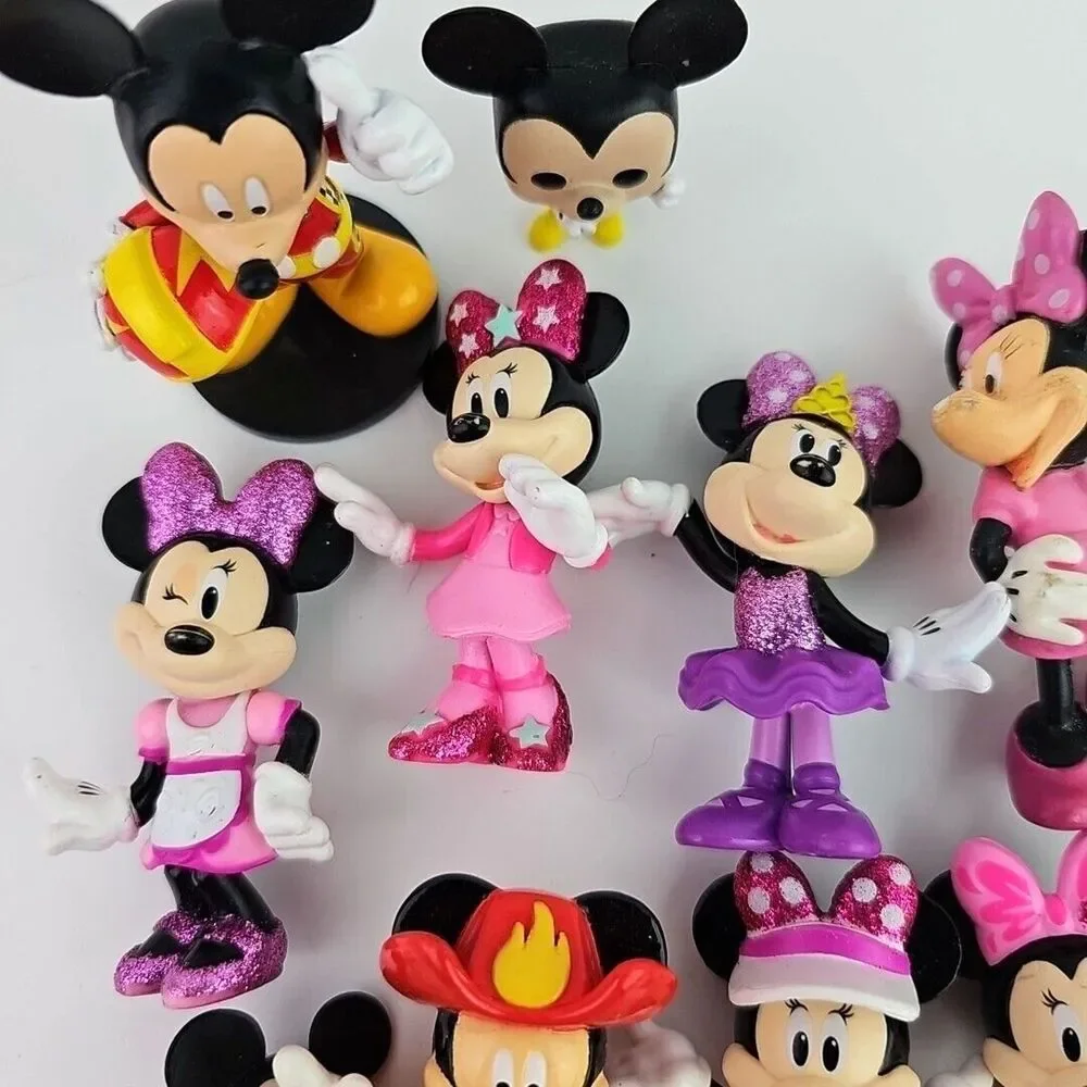 Vintage Disney Mickey Minnie Mouse Mini Figures Toy Soldier Lot Cake Toppers